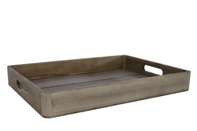 Dienblad "kai" Large Grijs Hout 36,5x26,5x4,5 Cm