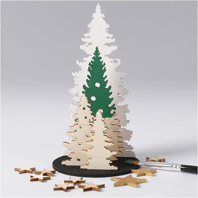 Creativ Company Maak en versier je houten kerstbomen