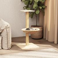 VidaXL Kattenmeubel met sisal krabpaal 74 cm crèmekleurig - thumbnail