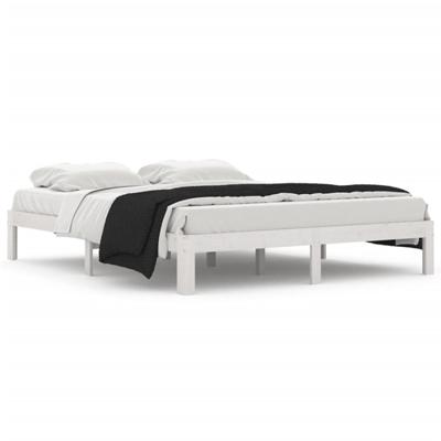 Bedframe massief hout wit 120x190 cm