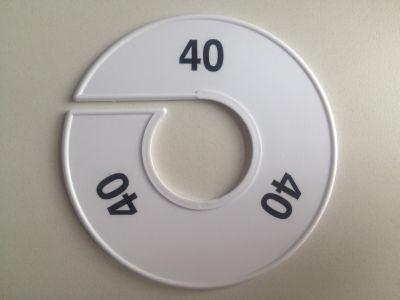 Maatring 11 cm wit/zwart 40