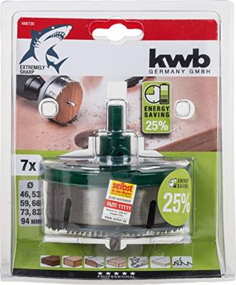 kwb 498720 Gatenzaagset 7-delig 46 mm, 53 mm, 59 mm, 66 mm, 73 mm, 82 mm, 94 mm 1 stuk(s) kwb 498720 Gatenzaagset 7-delig 46 mm, 53 mm, 59 mm, 66 mm, 73 mm, 82 mm, 94 mm 1 stuk(s)