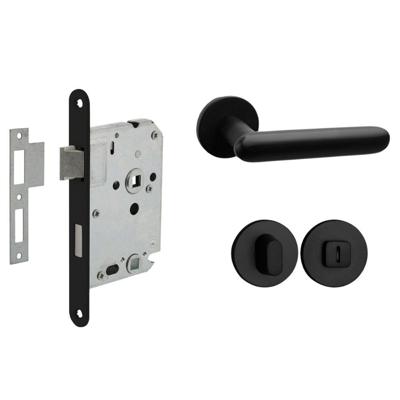 Mooi Deurbeslag Deurbeslag set met WC-slot en deurklink Rinnovo zwart