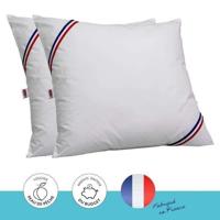 Set van 2 verleidingskussens - 60 x 60 cm - 100% siliconen holle vezel polyester vulling - wit - DODO - thumbnail