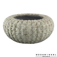 Linny Light Green ceramic ribbed pot small top S - thumbnail