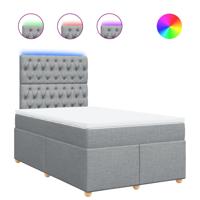 Boxspring met matras stof lichtgrijs 120x200 cm - thumbnail