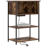 Nachtkastje Gerookt eiken 55 x 31 x 76 cm Bewerkt hout - thumbnail