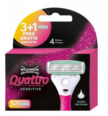 Wilkinson Quattro woman sensitive mesjes 3 + 1 4 Stuks