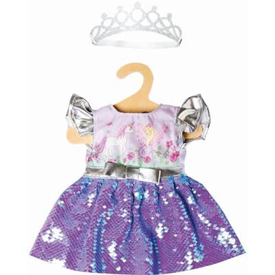 Heless Poppenjurk fee en eenhoorn met sequins en kroon, 28-35 cm