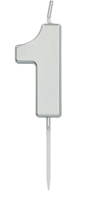 Cijferkaars &apos;1&apos; Zilverkleurig 5cm