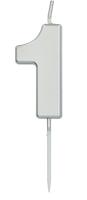 Cijferkaars &apos;1&apos; Zilverkleurig 5cm - thumbnail