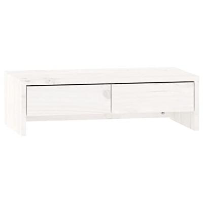 VidaXL Monitorstandaard 50x27x15 cm massief grenenhout wit VidaXL Monitorstandaard 50x27x15 cm massief grenenhout wit