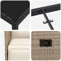 5-delige Tuinset met Kussens Beige Poly Rattan - thumbnail