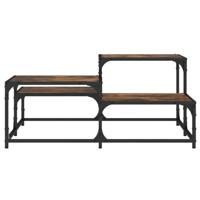 Salontafel 87,5x87,5x40 cm bewerkt hout gerookt eikenkleurig - thumbnail