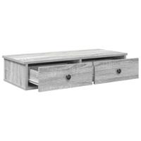Wandschap met lades 80x31x17 cm bewerkt hout grijs sonoma eiken - thumbnail