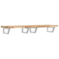 Badkamer wandschap staal en massief acaciahout - thumbnail