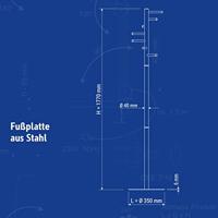 Maul Staande kapstok 9406496 MAULcalima Aantal haken: 7 (Ø x h) 35 cm x 177 cm Metaal, Staal Lichtzilver 1 stuk(s) - thumbnail