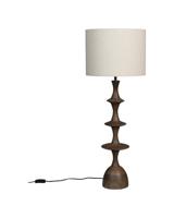 Dutchbone Tafellamp 'Cath' Mangohout en linnen - thumbnail