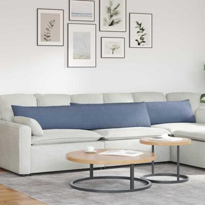 Sofa Kussens 2 pcs Blauw 200 x 40 cm Katoen Stof