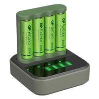 GP ReCyko Batterijlader USB B421 + Laaddock D451 + 4x AA 2100 mAh Batterijen - thumbnail