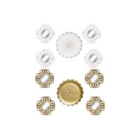 Set spiegels DKD Home Decor Kristal Gouden Wit PP 2 Stuks Modern Decapé (35 x 2 x 35 cm) - thumbnail