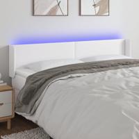 Hoofdbord LED 183x16x78/88 cm kunstleer wit - thumbnail