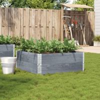 VidaXL Plantenbak 100x100 cm massief grenenhout grijs - thumbnail