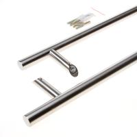 Intersteel Deurgrepen set T-schuin 300mm geborsteld RVS - thumbnail