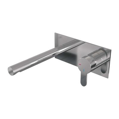 Brauer Chrome Edition Inbouw Wastafelmengkraan met Rechte Uitloop en Afdekplaat Model D1 Chroom