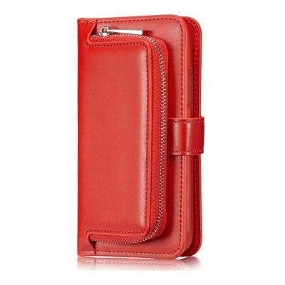 Shop4 - iPhone X Hoesje - Uitneembare Portemonnee Case Rood