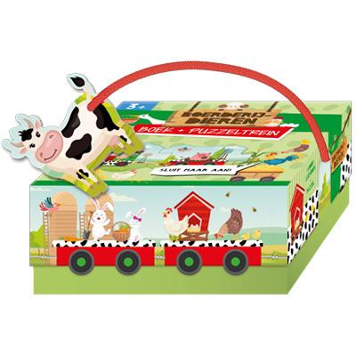 Usborne Boek en puzzeltrein boerderijdieren Usborne Boek en puzzeltrein boerderijdieren