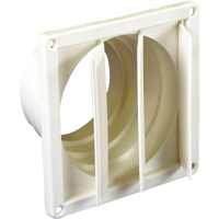 Nedco lamellenrooster - 3 lamellen - 160 x 160 mm - wit - 62500500 - thumbnail