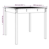 Tuintafel 82,5x82,5x76 cm massief grenenhout grijs - thumbnail