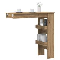 Bartafel wandgemonteerd 102x45x103,5 cm bewerkt hout artisanaal - thumbnail