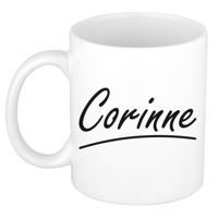 Naam cadeau mok / beker Corinne met sierlijke letters 300 ml   - - thumbnail