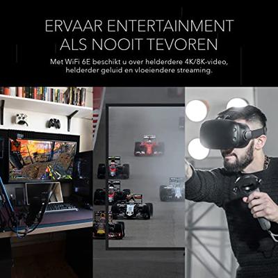 NETGEAR Nighthawk 12-Stream WiFi 6E-router (RAXE500) | AXE11000 Tri-Band draadloze snelheid (tot 10,8 Gbps) |Nieuwe 6 GHz-band | 2.500 vierkante meter dekking