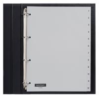 Tabbladen 4-gaats 1-12 grijs PP Quantore - thumbnail