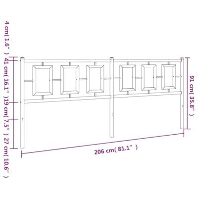 Hoofdbord 200 cm metaal wit Hoofdbord 200 cm metaal wit