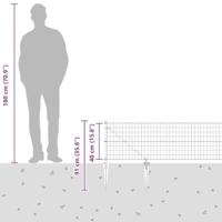 VidaXL Hek met paal grijs 0,4 x 10 m staal en pvc - thumbnail