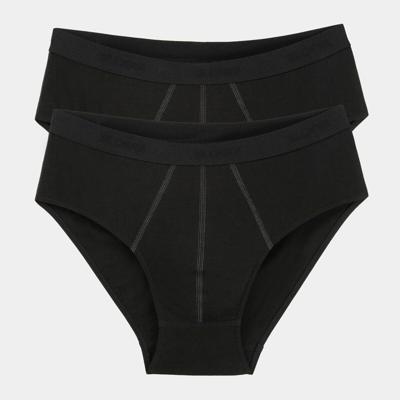 2-pak heren 24/7 midi slips - Heup slips elastisch katoen - Heren ondergoed - S - Zwart - Onderbroek heren heren heren heren heren heren heren heren