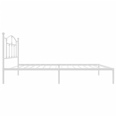 Bedframe met hoofdbord metaal wit 90x200 cm Bedframe met hoofdbord metaal wit 90x200 cm