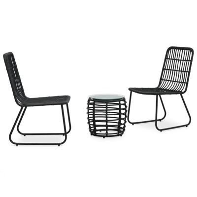 3-delige Bistroset poly rattan zwart 3-delige Bistroset poly rattan zwart