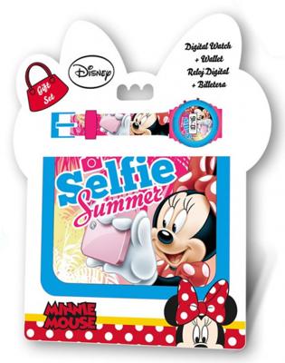 Disney horloge en portemonnee Minnie Mouse junior 2 delig