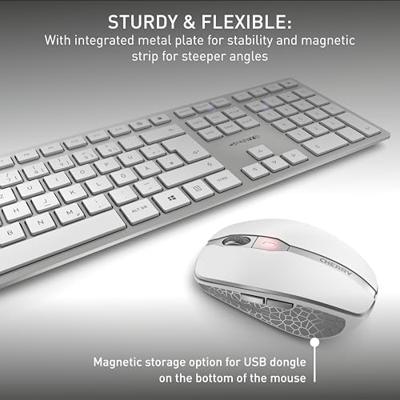 CHERRY DW 9100 SLIM toetsenbord Inclusief muis Universeel RF-draadloos + Bluetooth QWERTY Amerikaans Engels Zilver