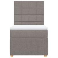 Boxspring met matras stof taupe 90x190 cm - thumbnail