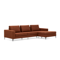 Hoekbank Fira Donkeroranje Stof - thumbnail