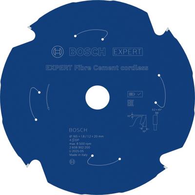 Bosch Accessoires EXPERT Fibre Cement cordless-Cirkelzaagblad | 165 x 1,8/1,2 x 20 mm | T4 - 2608902200
