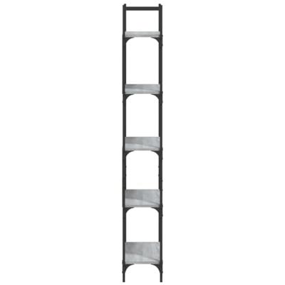 Boekenkast 5-laags 60,5x24x166,5 cm bewerkt hout grijs sonoma
