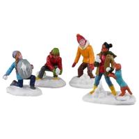 Snowball Battles Set Of 4 Kerstfiguurtje LEMAX - Lemax - thumbnail
