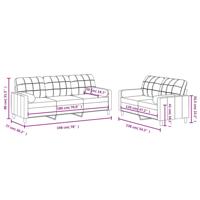 2-delige Loungeset met kussens stof taupe - thumbnail